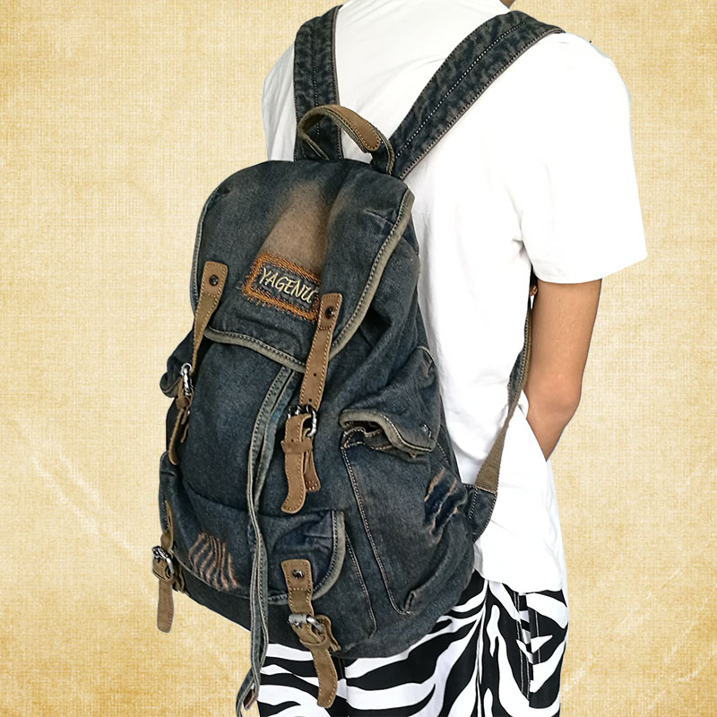 Retro Canvas Leather Double Sh - огляд і ціна Canvas Backpack Casual